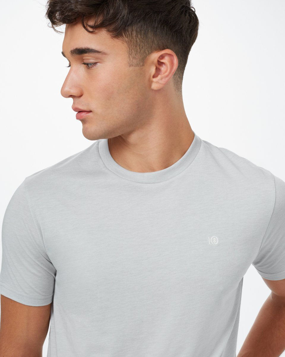 Tentree Embroidered Ten T-Shirt - Hi Rise Grey Heather
