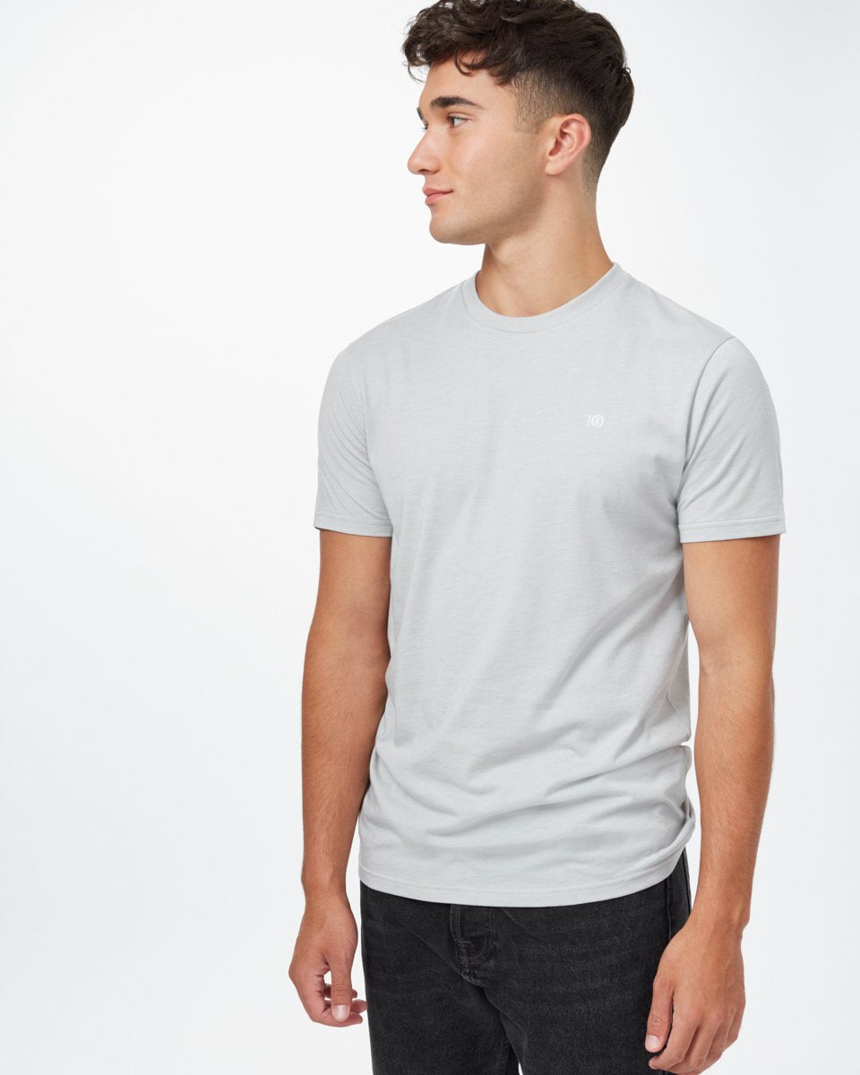 Tentree Embroidered Ten T-Shirt - Hi Rise Grey Heather