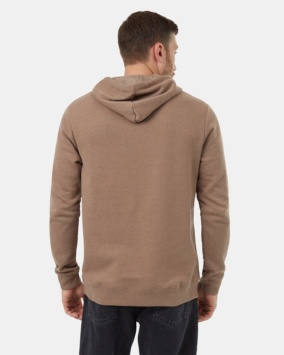 Tentree Men's Woodgrain Ten Hoodie - Fossil Heather Meteorite Black