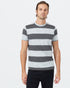 Tentree Rugby Stripe T-Shirt - Dark Grey Heather Hi Rise Grey Heather Rugby Stripe