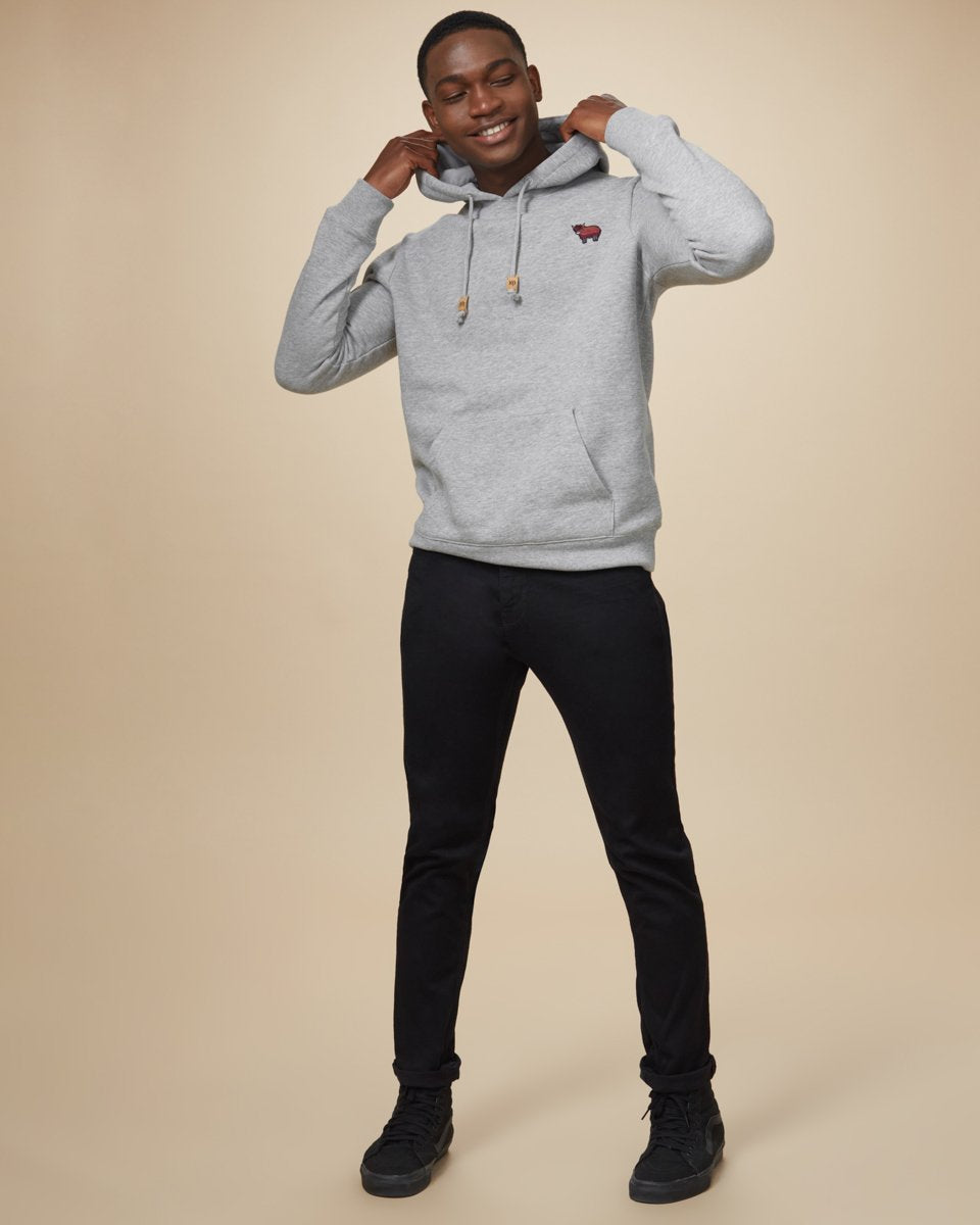 Tentree Nepal Embroidered Yak Hoodie - Hi Rise Grey Heather