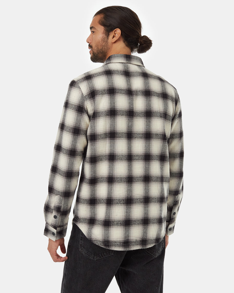 Tentree Men's Kapok Flannel Colville - Meteorite Black Pale Oak