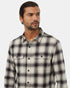 Tentree Men's Kapok Flannel Colville - Meteorite Black Pale Oak