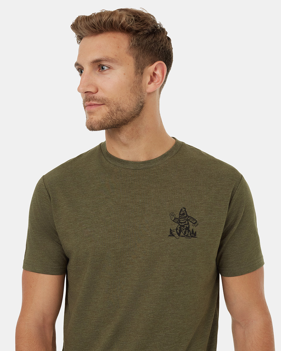 Tentree Men's Have You Seen Him T-Shirt - Olive Night Green Heather Meteorite Black