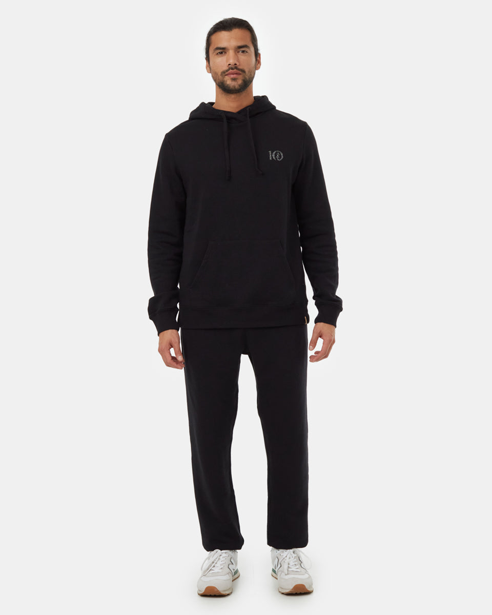 Tentree Men's Recycled Logo Chest Hit Hoodie - Meteorite Black Recycle Multi