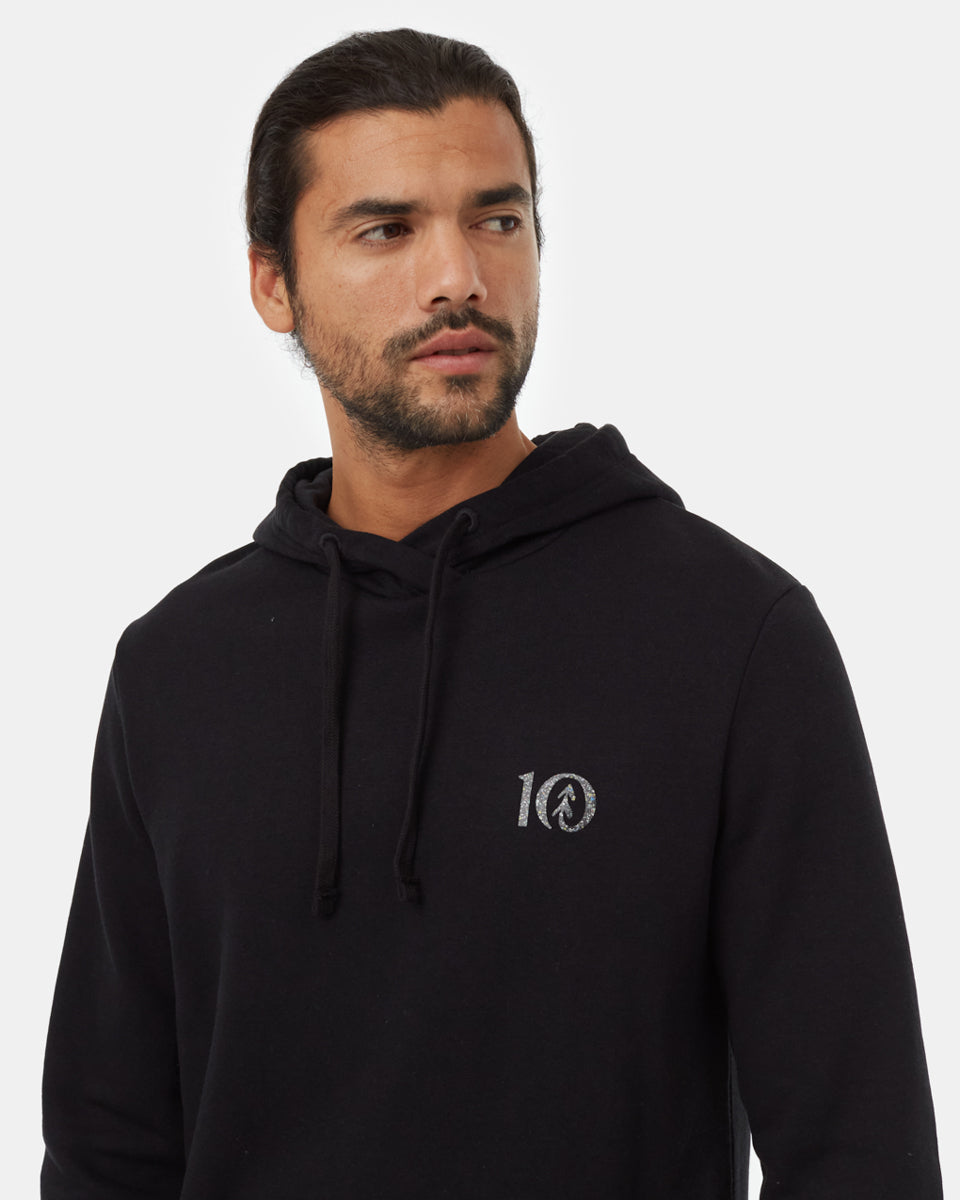 Tentree Men's Recycled Logo Chest Hit Hoodie - Meteorite Black Recycle Multi