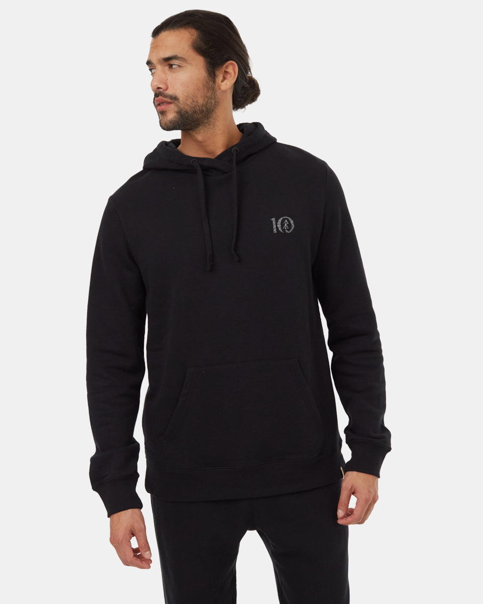 Tentree Men's Recycled Logo Chest Hit Hoodie - Meteorite Black Recycle Multi