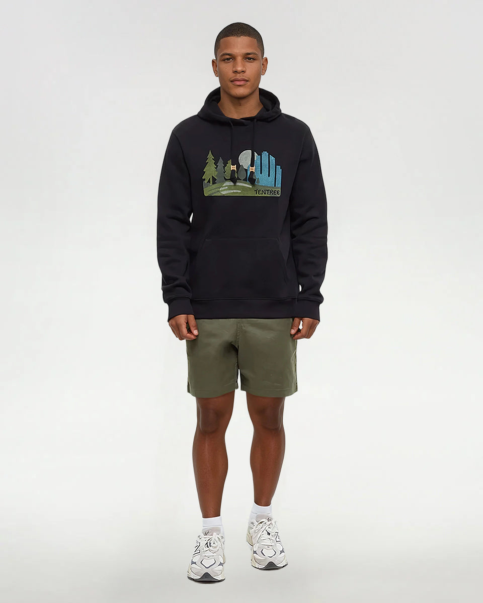 Tentree Men's Urban Skyline Hoodie - Meteorite Black Gulf Stream