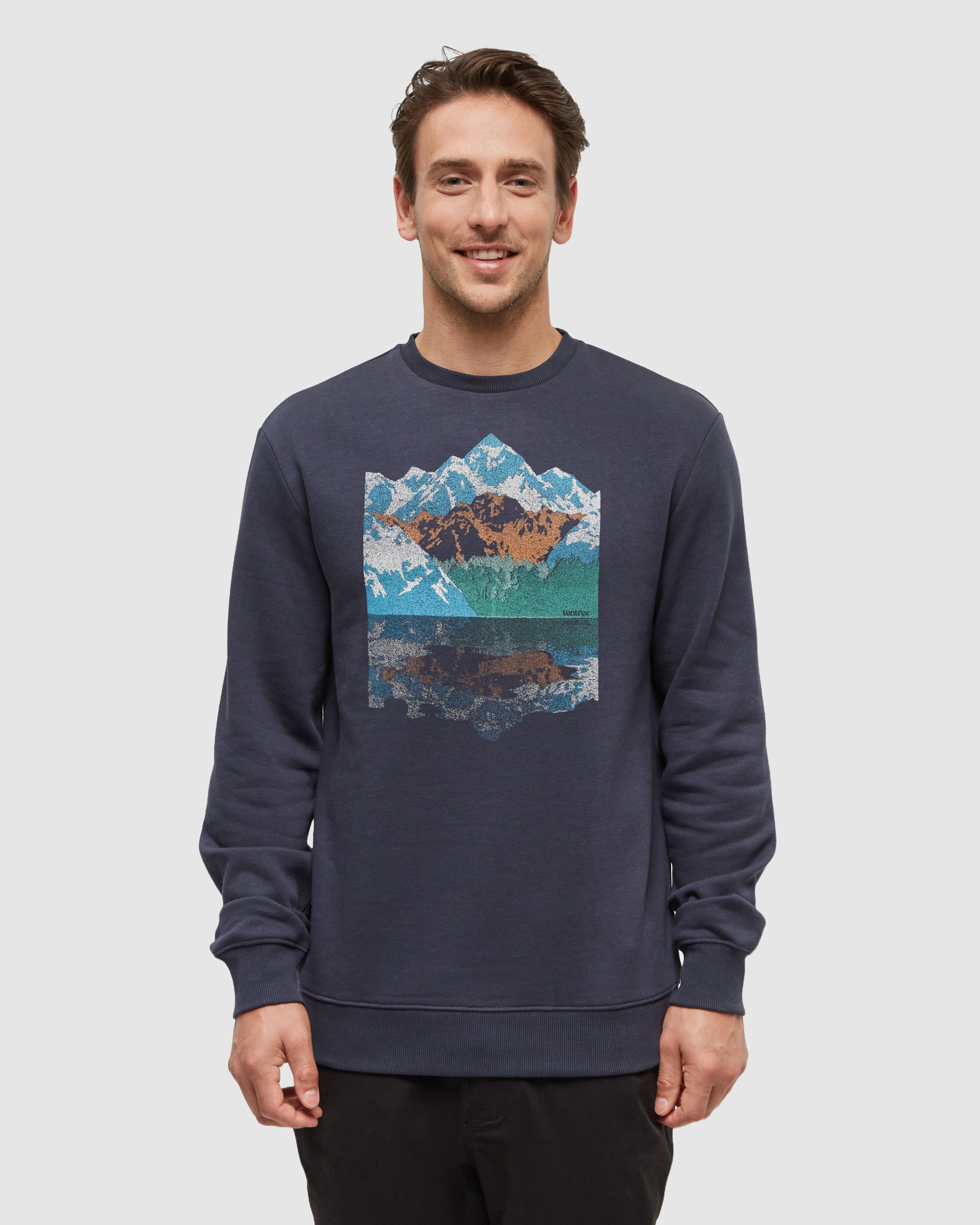 Tentree Men's Summit Reflection Crew - Midnight Blue Blue Moon