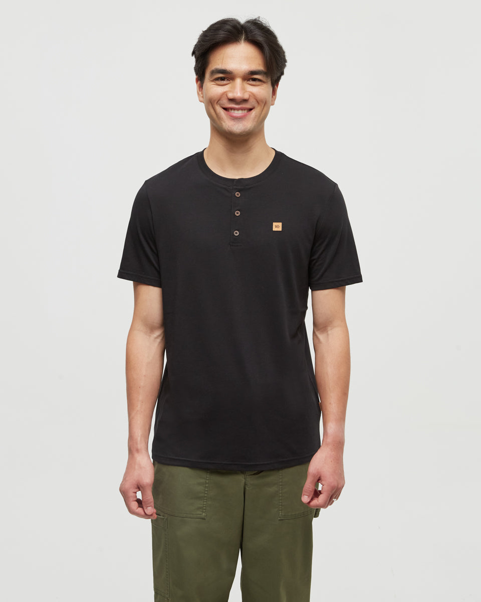 Tentree Men's TreeBlend Baker Henley - Meteorite Black