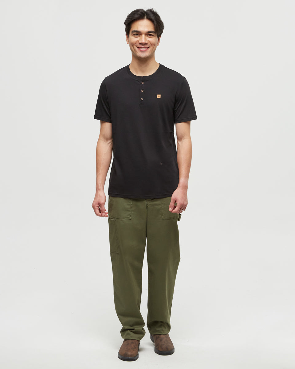 Tentree Men's TreeBlend Baker Henley - Meteorite Black