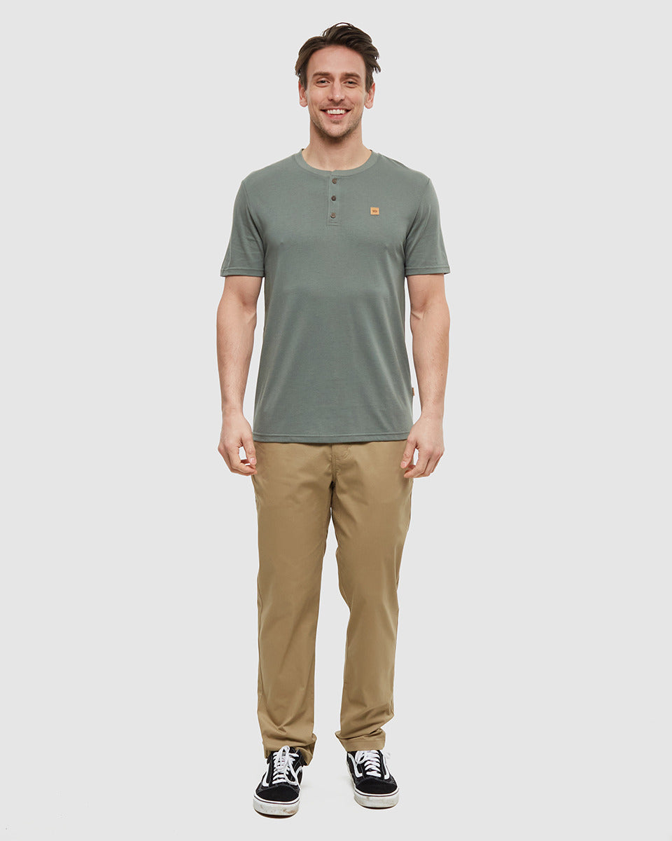 Tentree Men's TreeBlend Baker Henley - Agave Green