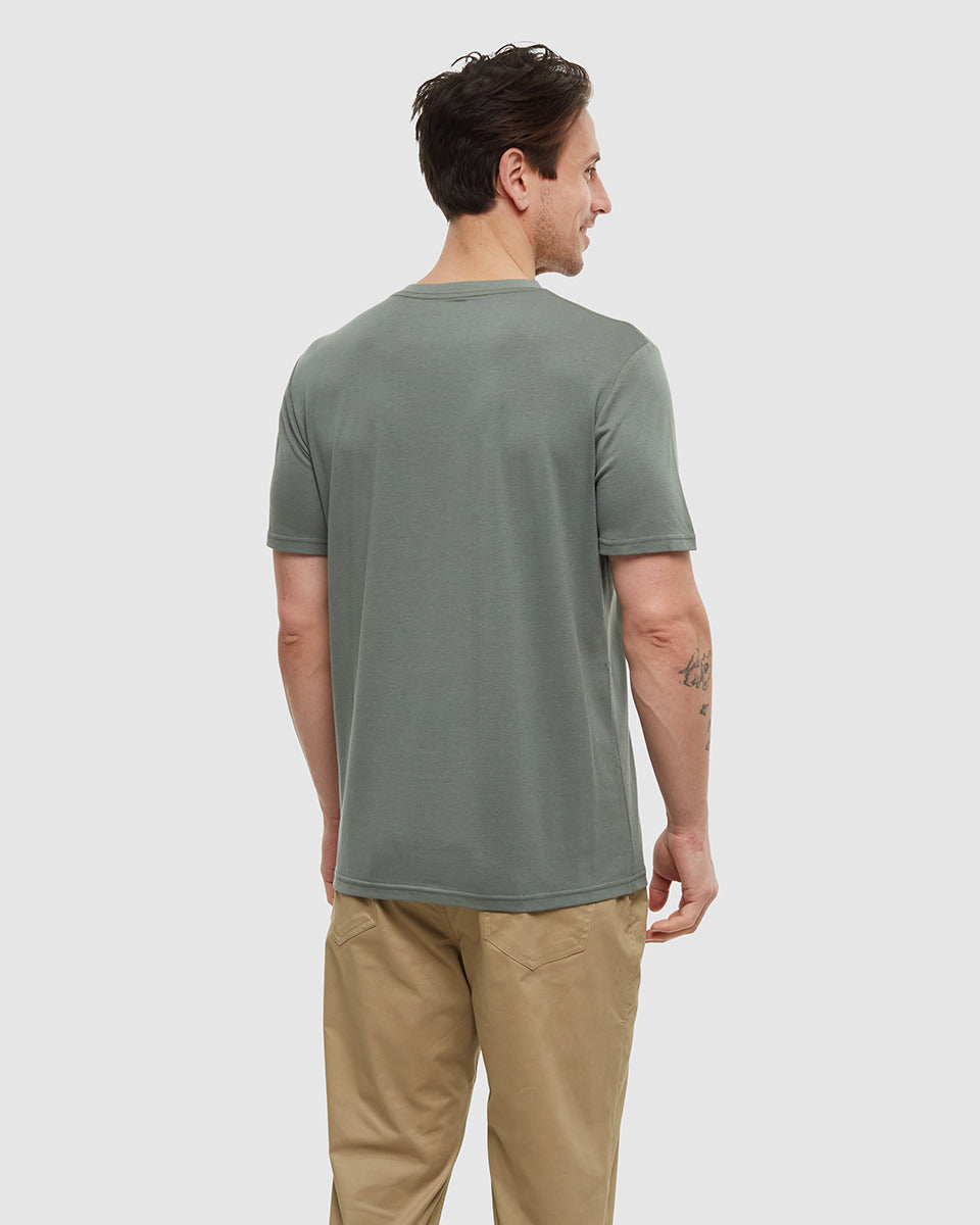 Tentree Men's TreeBlend Baker Henley - Agave Green