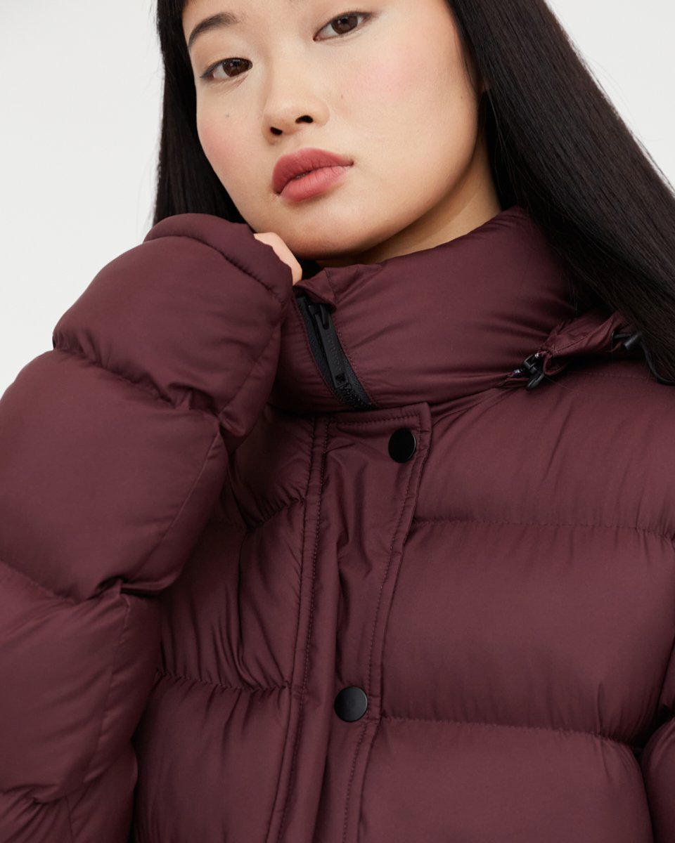 Tentree Ungendered Cloud Shell Mid-Length Puffer - Mulberry
