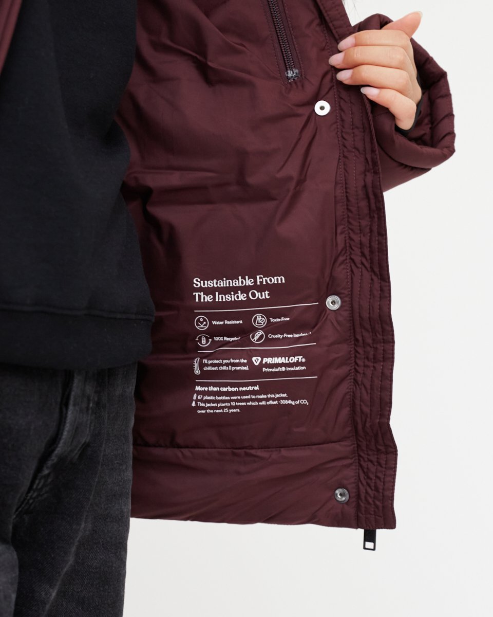 Tentree Ungendered Cloud Shell Mid-Length Puffer - Mulberry