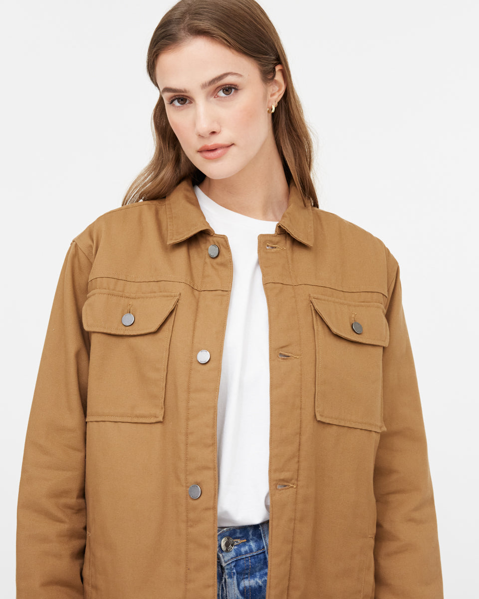 Tentree Treeline Canvas Unisex Jacket - Foxtrot Brown