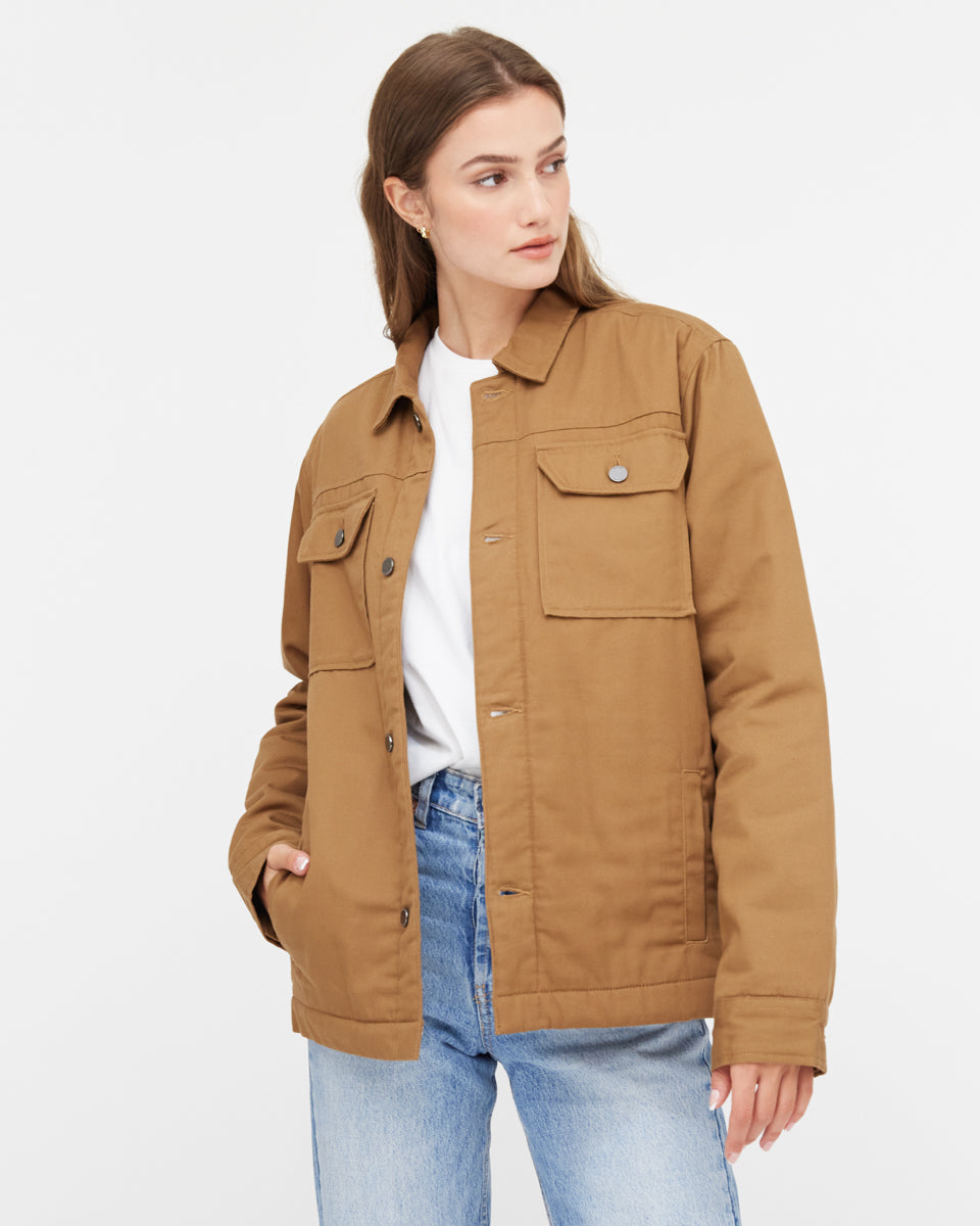Tentree Treeline Canvas Unisex Jacket - Foxtrot Brown