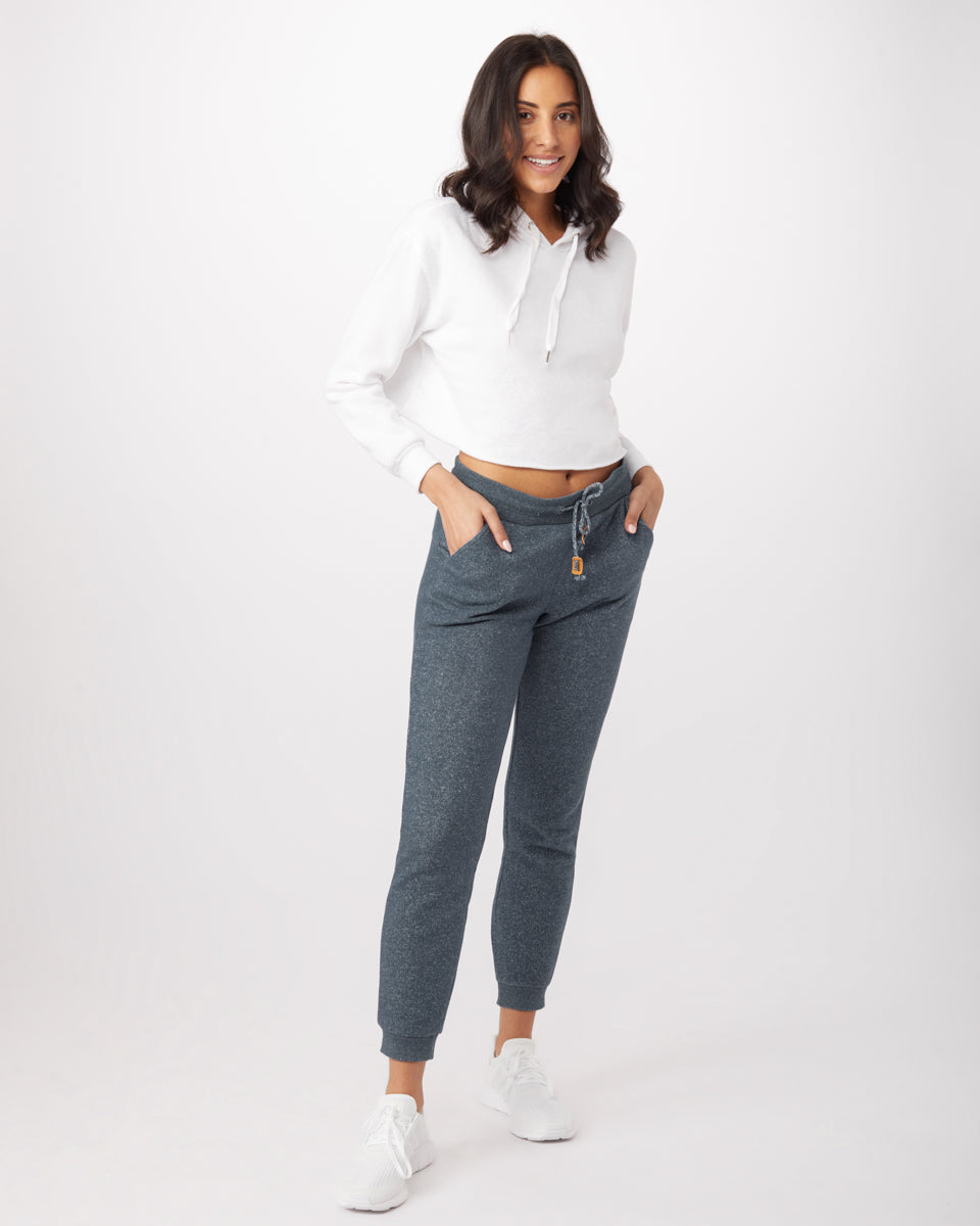 Tentree Bamone Sweatpant - Dark Ocean Blue Marled