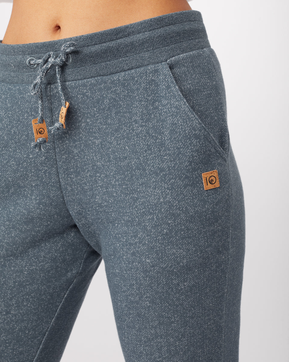 Tentree Bamone Sweatpant - Dark Ocean Blue Marled