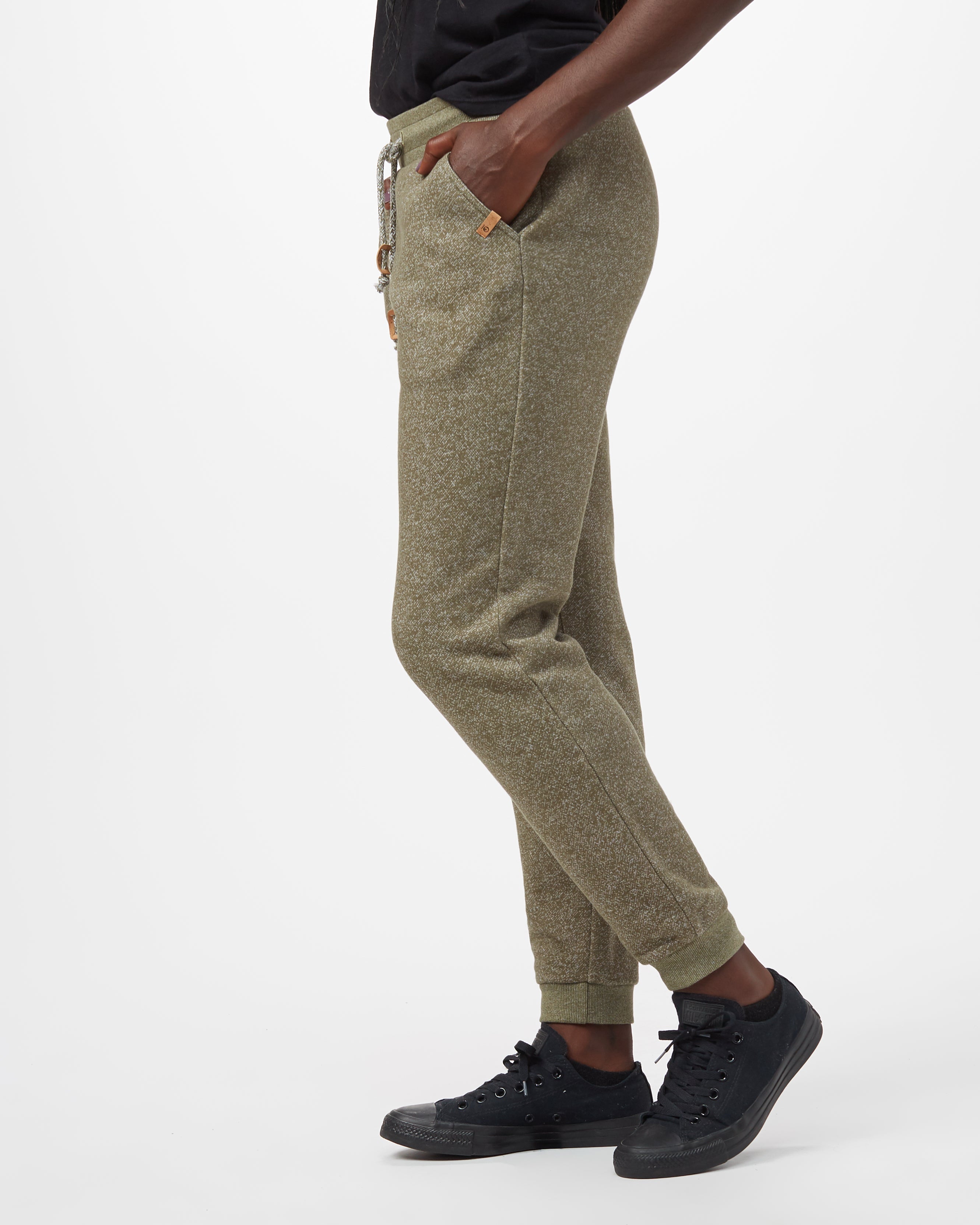 Tentree Bamone Sweatpant - Olive Night Green Marled