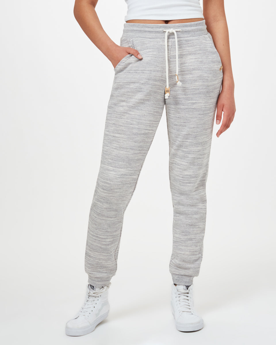 Tentree Bamone Sweatpant - Hi Rise Grey Space Dye