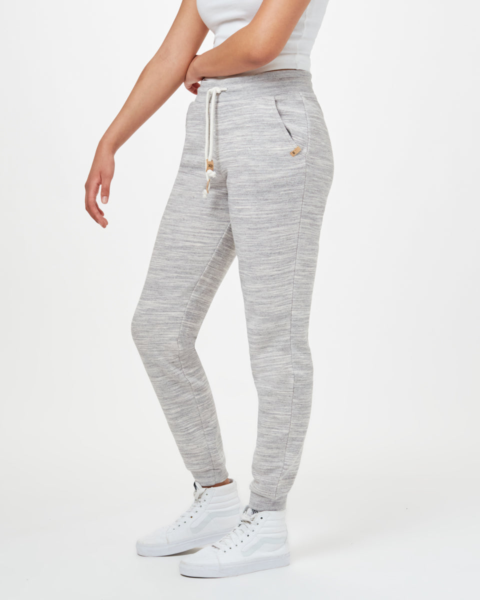 Tentree Bamone Sweatpant - Hi Rise Grey Space Dye