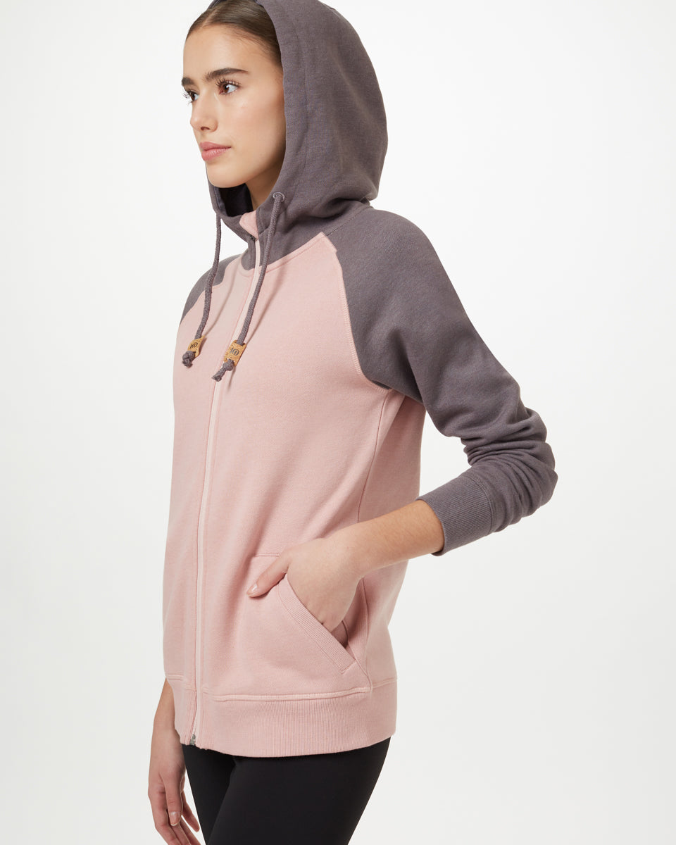Tentree Burney Zip Hoodie - Quartz Pink_Boulder Grey