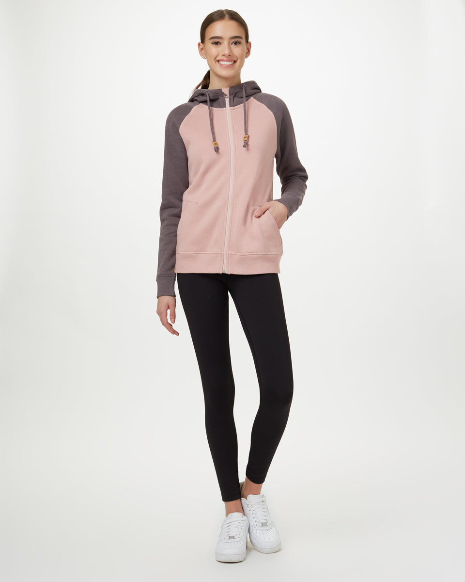 Tentree Burney Zip Hoodie - Quartz Pink_Boulder Grey