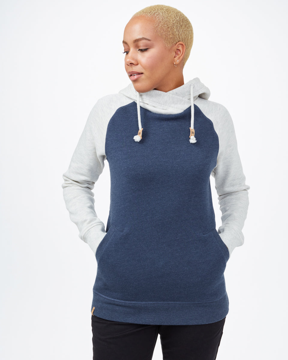 Tentree Burney Hoodie - Dress Blue Heather_Elm White Heather