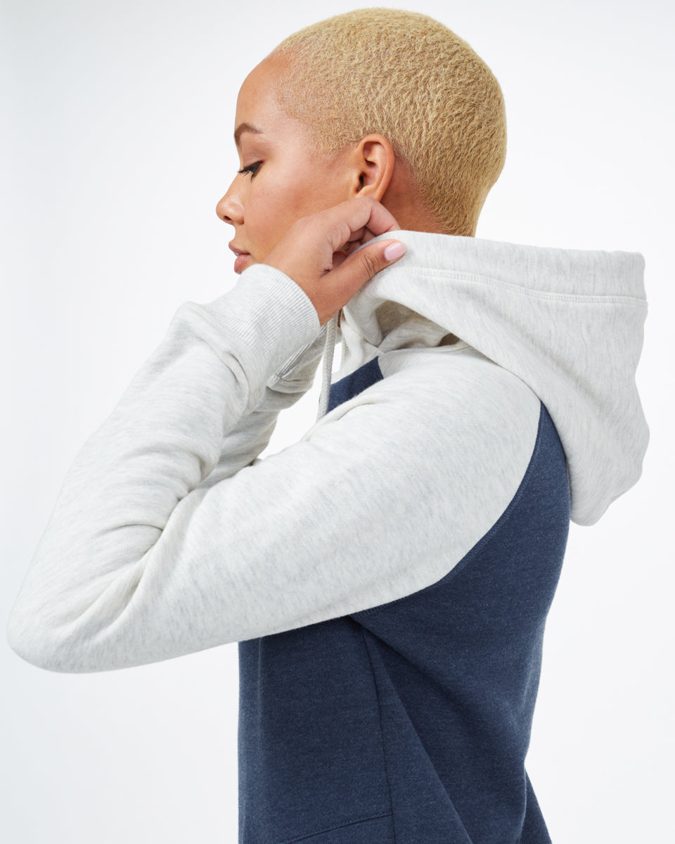 Tentree Burney Hoodie - Dress Blue Heather_Elm White Heather