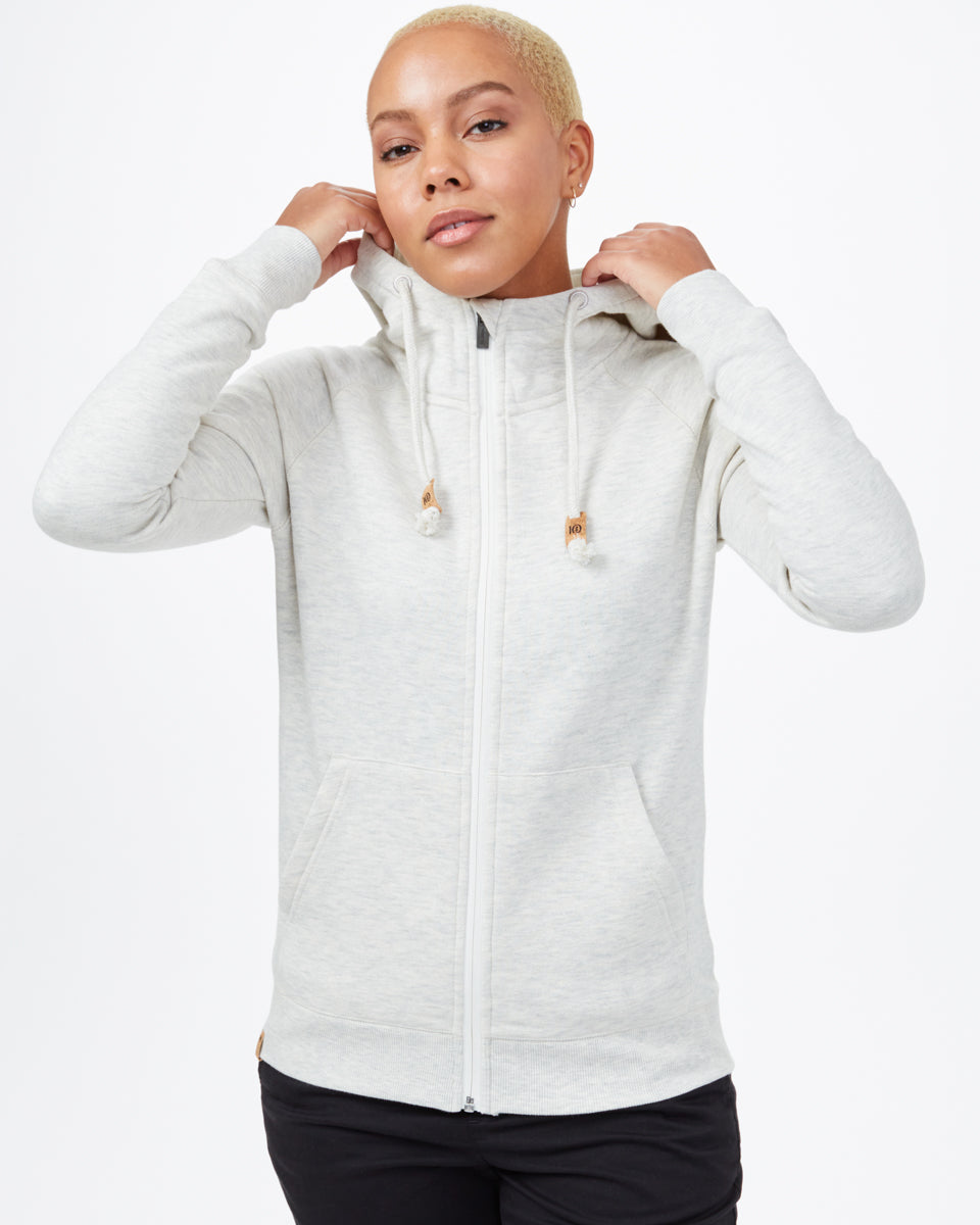 Tentree Burney Zip Hoodie - Elm White Heather