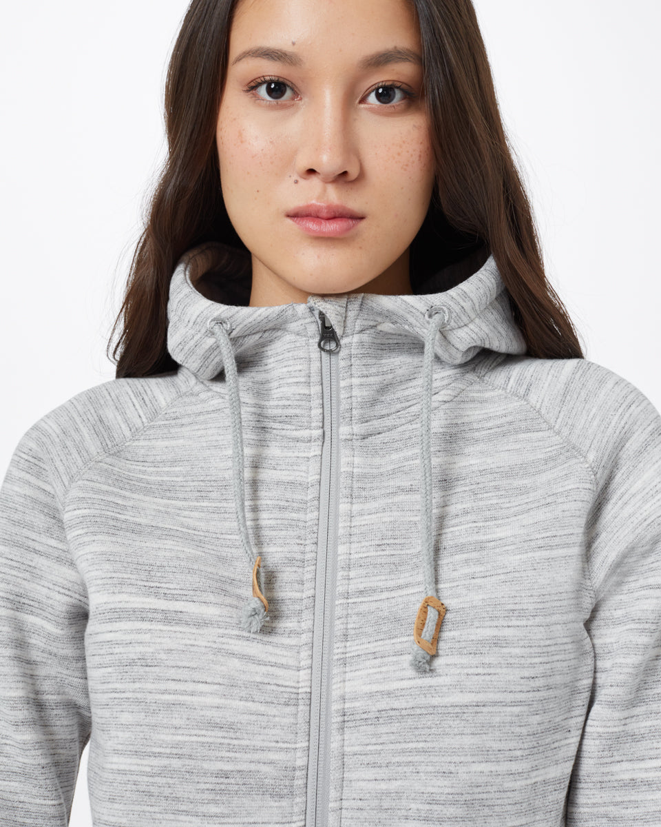 Tentree Burney Zip Hoodie - Hi Rise Grey Space Dye