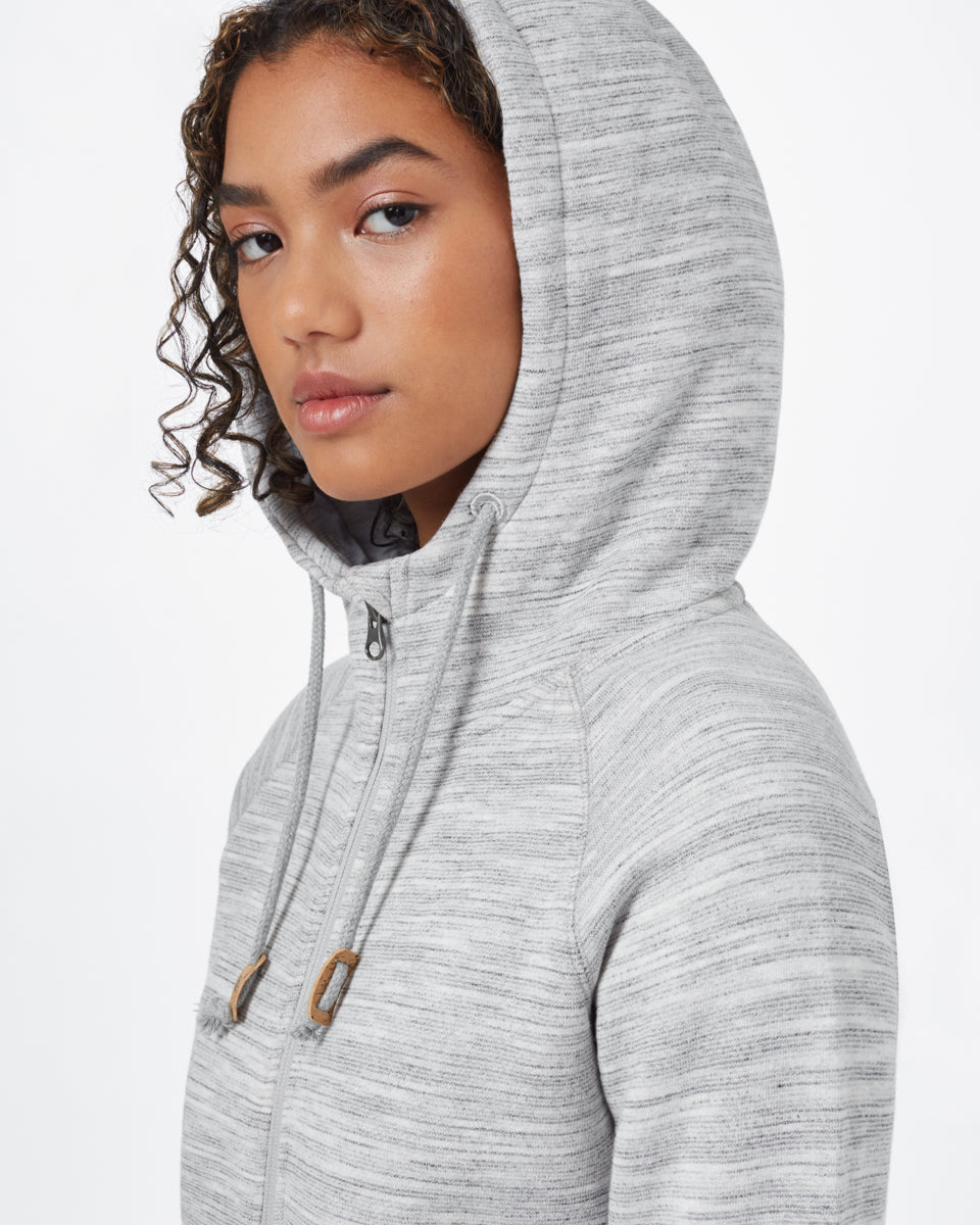 Tentree Burney Zip Hoodie - Hi Rise Grey Space Dye