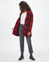 Tentree Flannel Cocoon Cardigan - Rio Red Coastal Plaid
