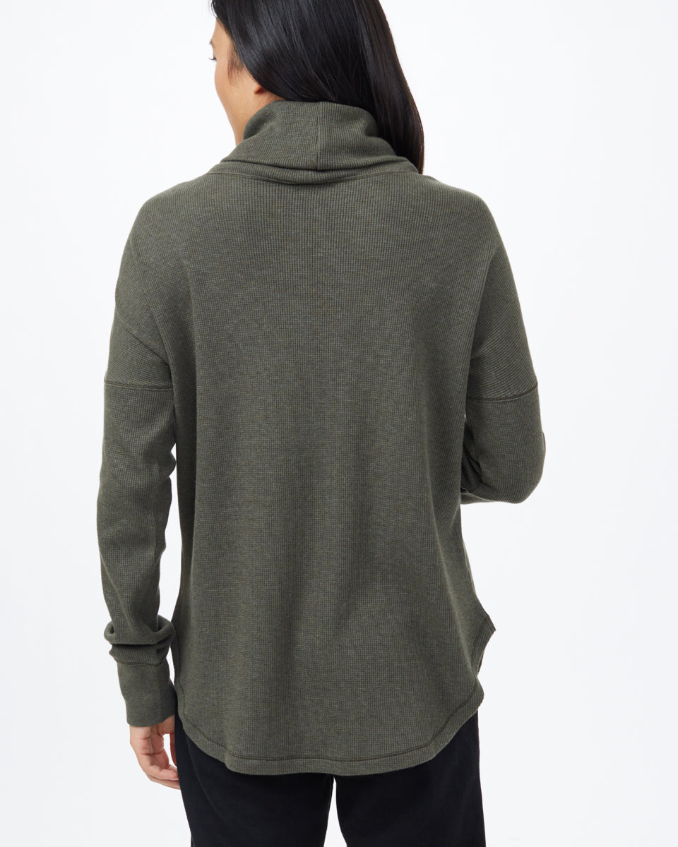 Tentree Highwood Turtleneck - Black Olive Green Heather