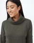 Tentree Highwood Turtleneck - Black Olive Green Heather
