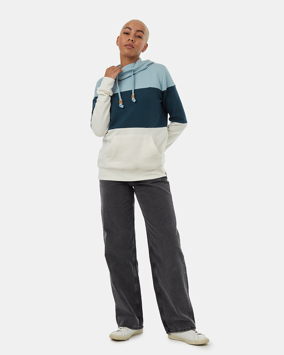 Tentree Women's Blocked Banshee Hoodie - Tourmaline Reflecting Pond Undyed