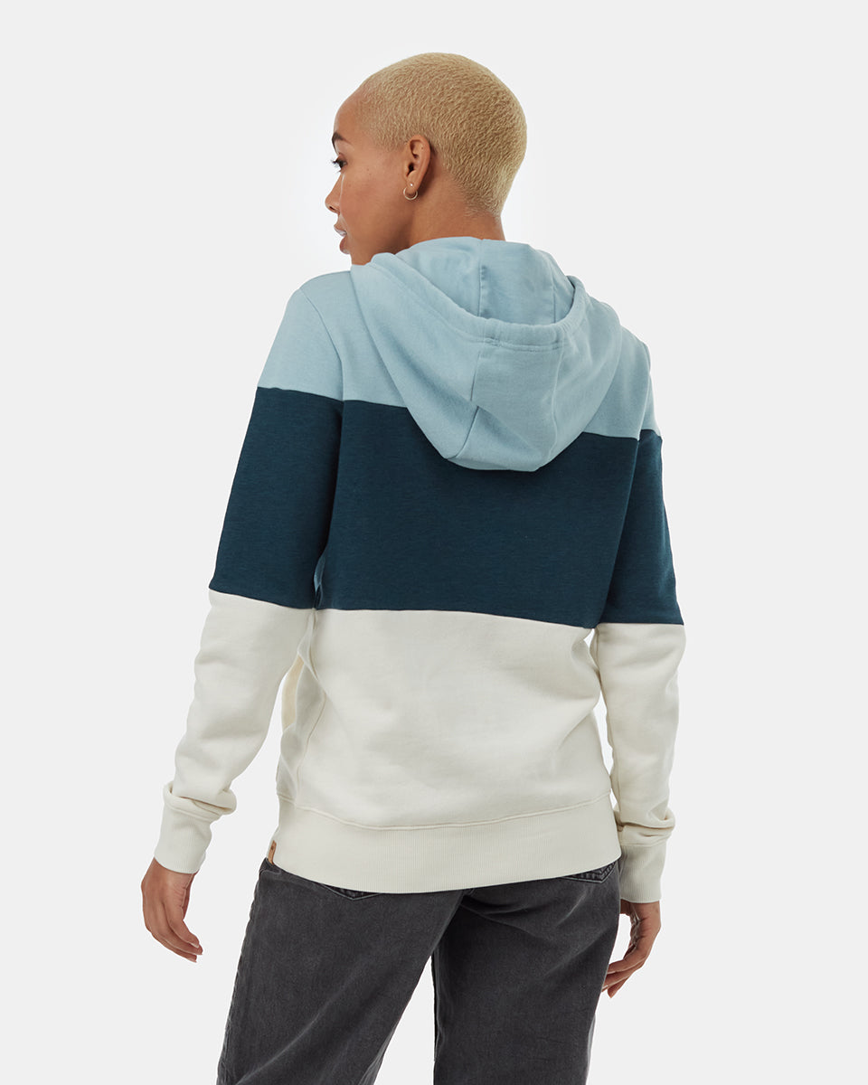 Tentree Women's Blocked Banshee Hoodie - Tourmaline Reflecting Pond Undyed