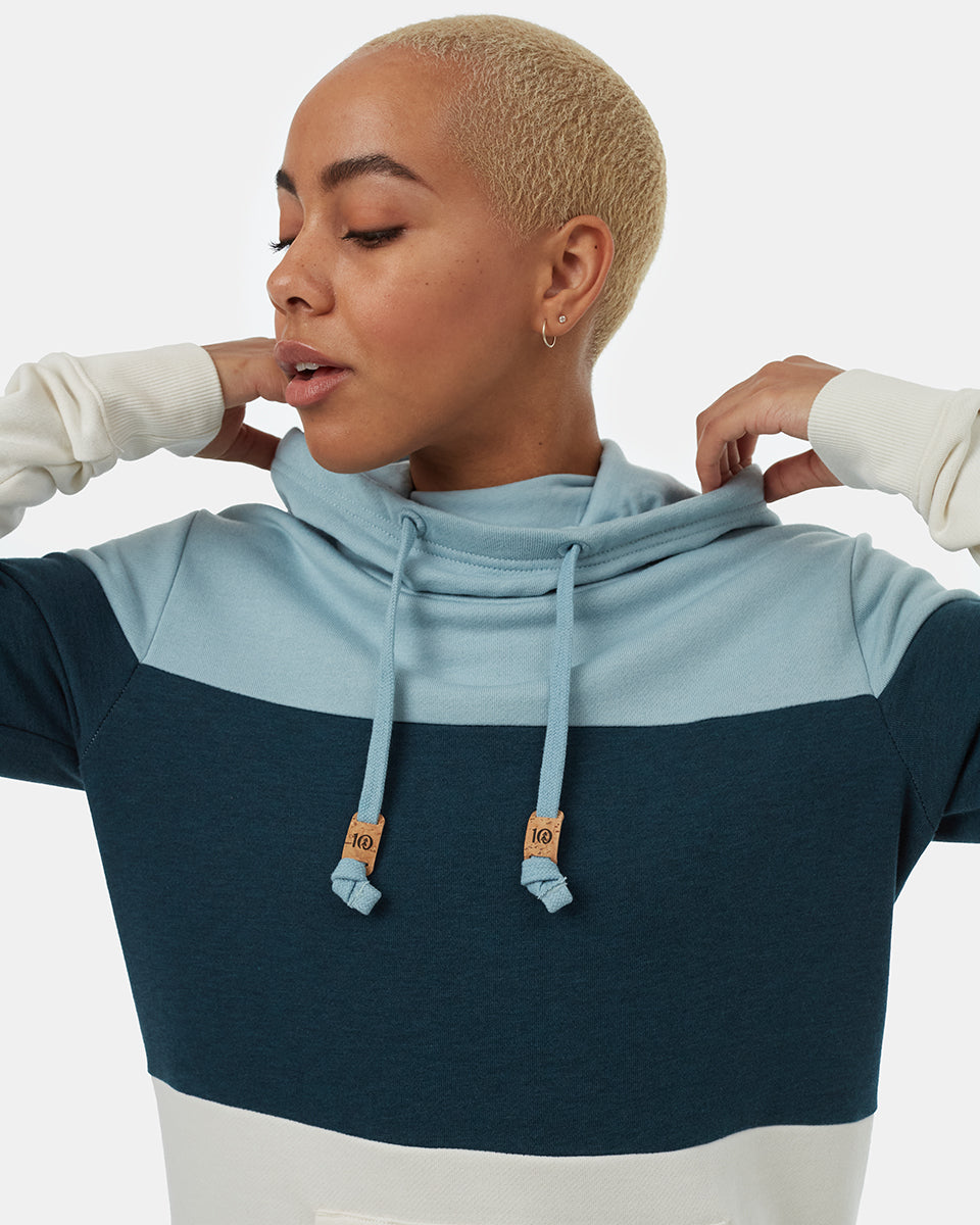 Tentree Women's Blocked Banshee Hoodie - Tourmaline Reflecting Pond Undyed