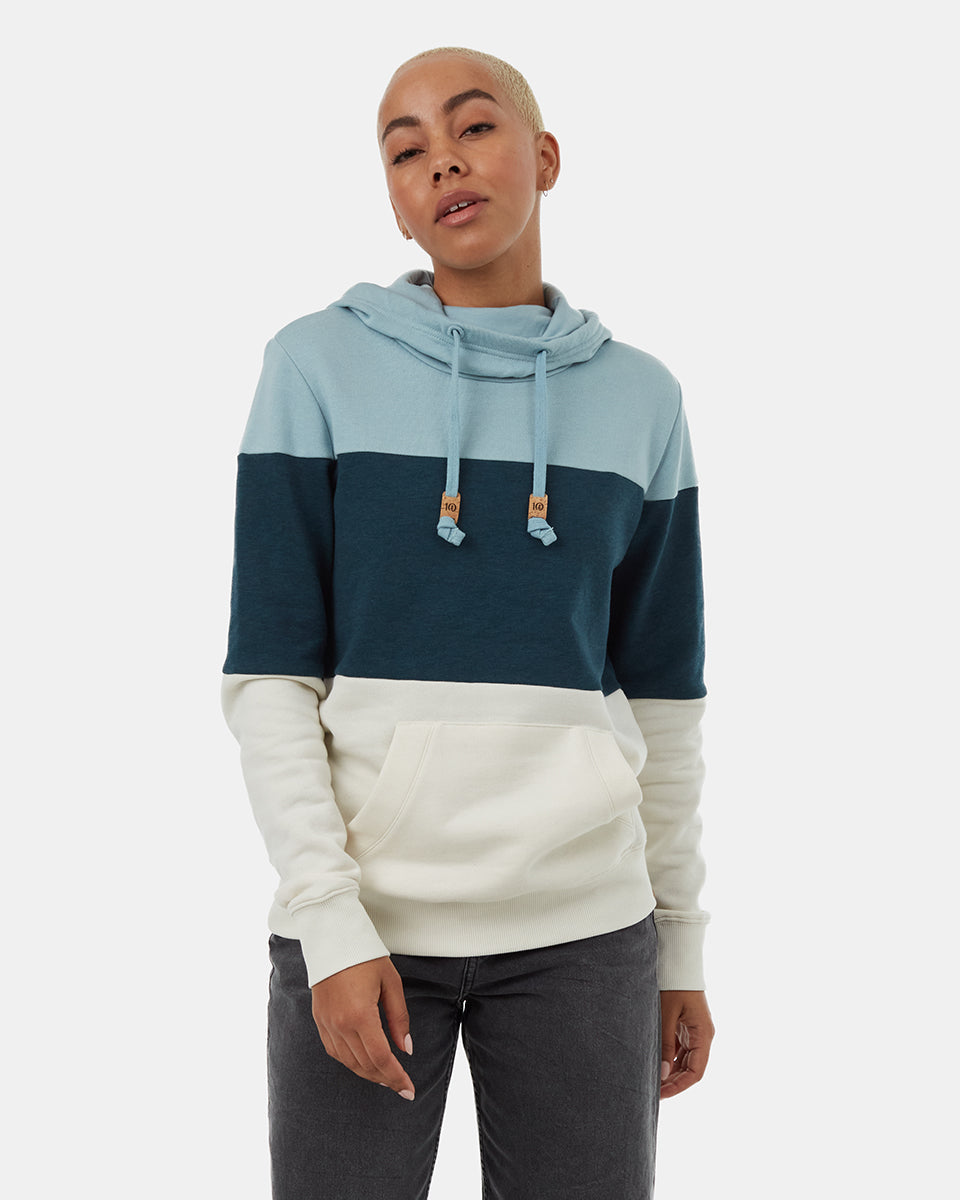 Tentree Women's Blocked Banshee Hoodie - Tourmaline Reflecting Pond Undyed