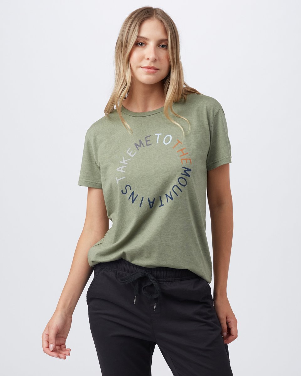 Tentree To The Mountains T-Shirt - Lichen Green Heather