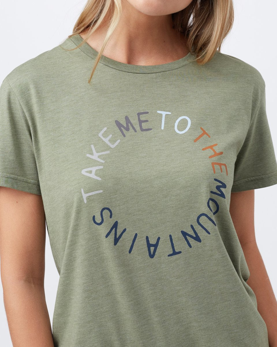 Tentree To The Mountains T-Shirt - Lichen Green Heather
