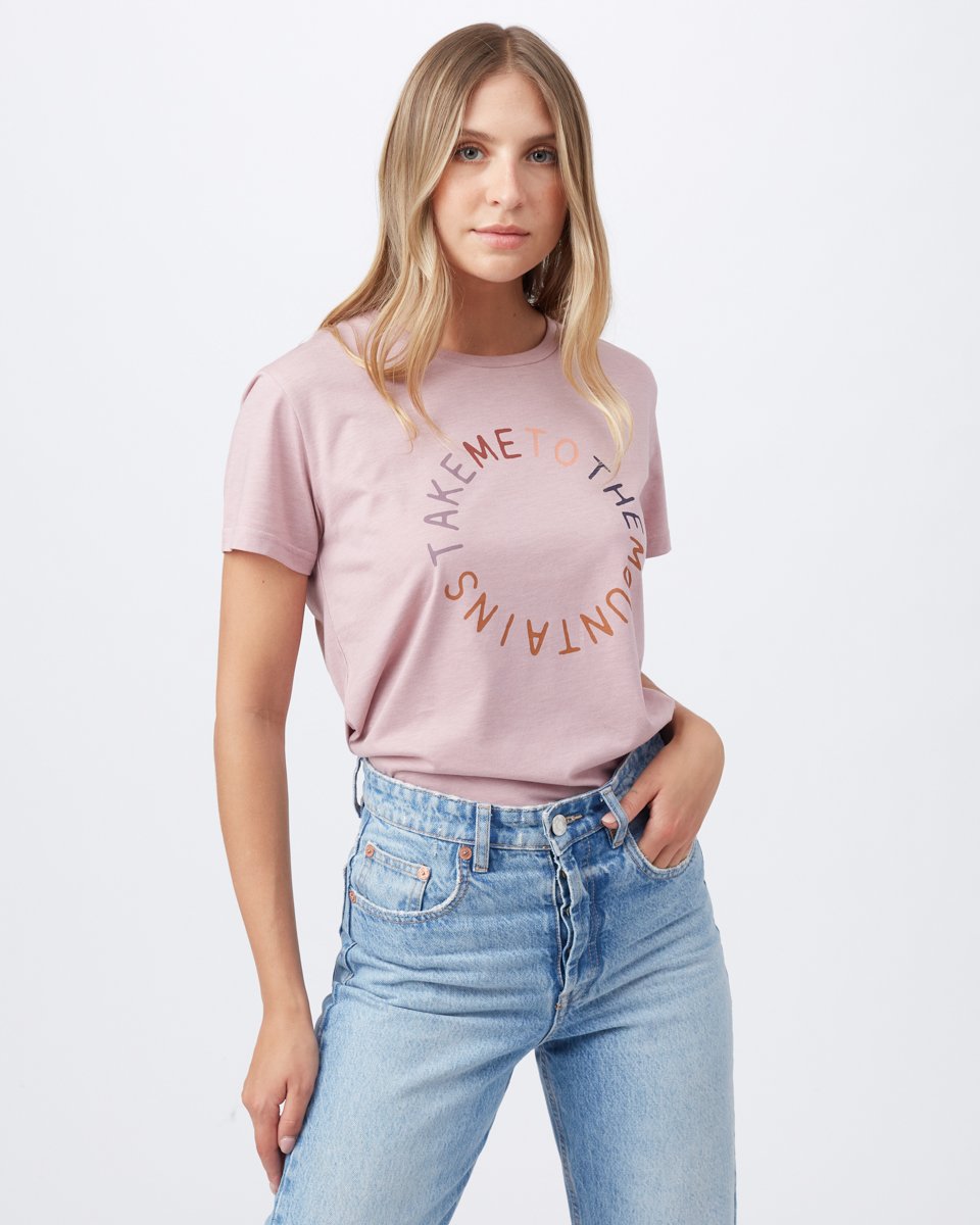 Tentree To The Mountains T-Shirt - Orchid Pink Heather