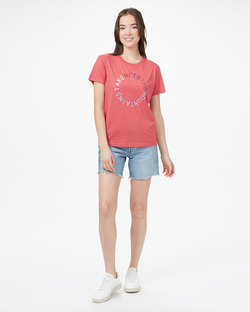 Tentree To The Mountains T-Shirt - Desert Red Heather