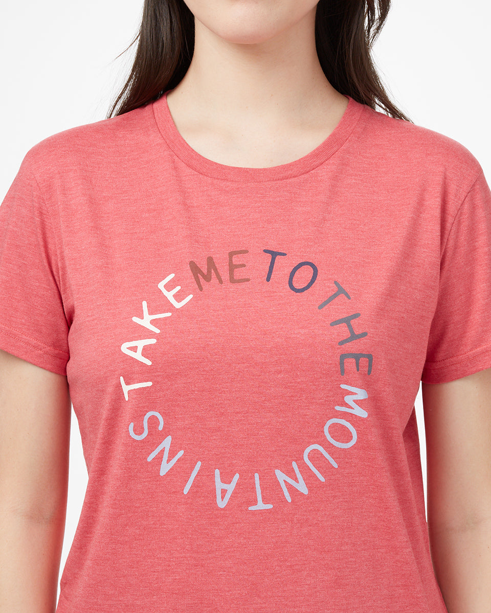 Tentree To The Mountains T-Shirt - Desert Red Heather
