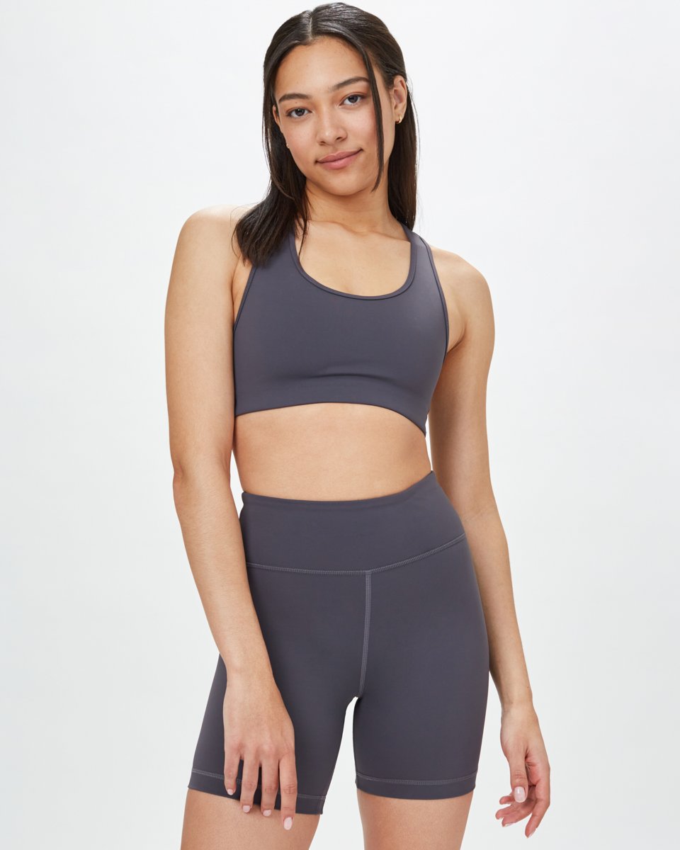 Tentree InMotion Mesh Insert Bra Top - Periscope Grey