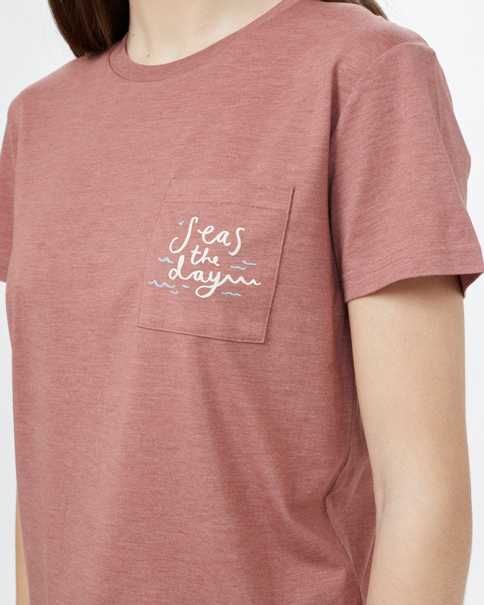 Tentree Women's Seas the Day T-Shirt - Burlwood Pink Heather