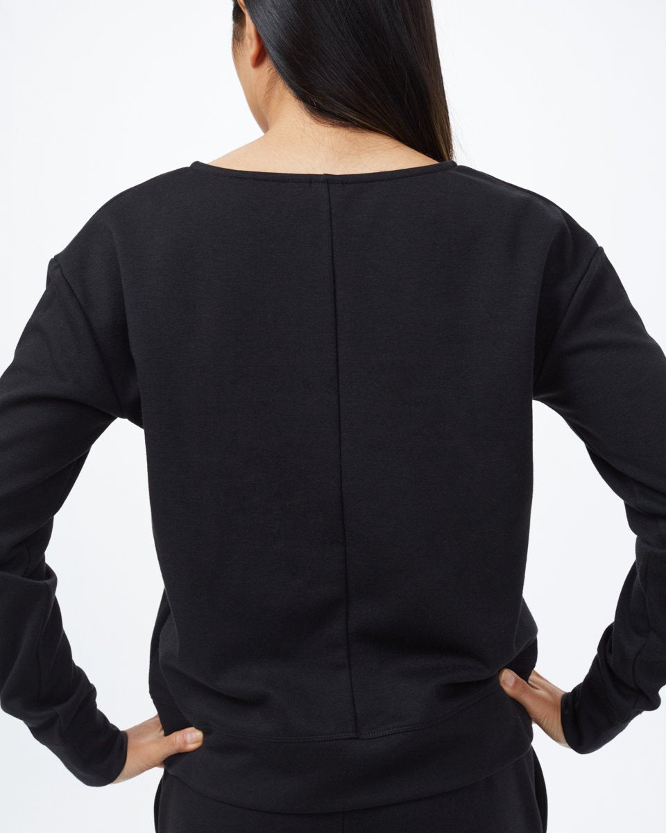 Tentree Ponte V-Neck Top - Jet Black