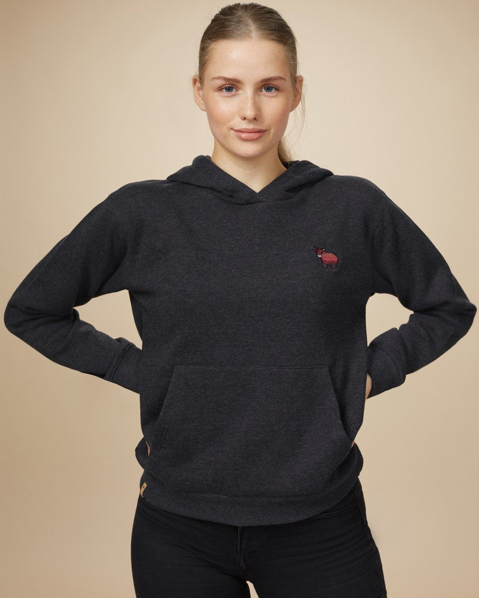 Tentree Nepal Embroidered Yak Hoodie - Meteorite Black Heather