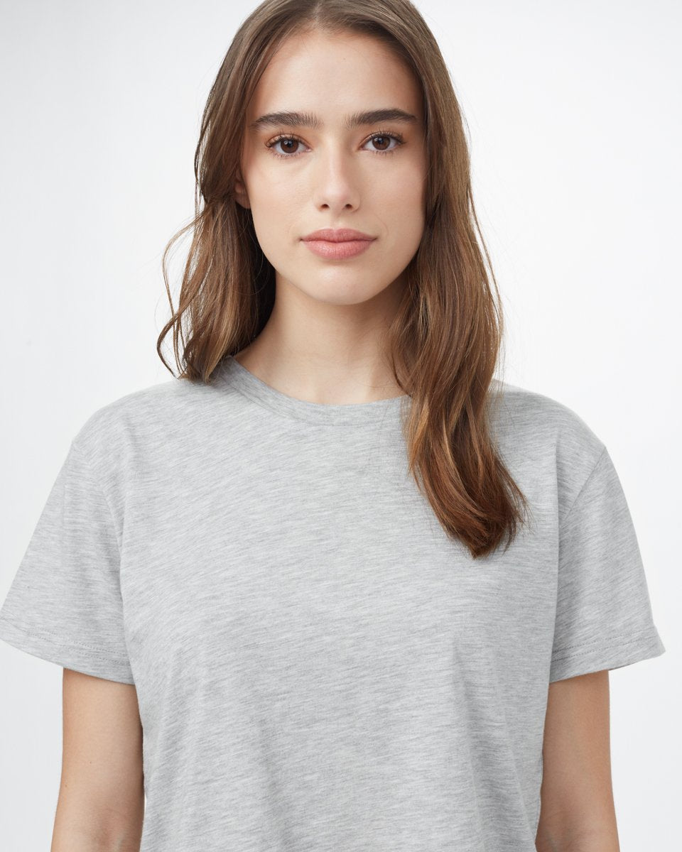 Tentree TreeBlend Cropped Relaxed T-Shirt - Hi Rise Grey Heather